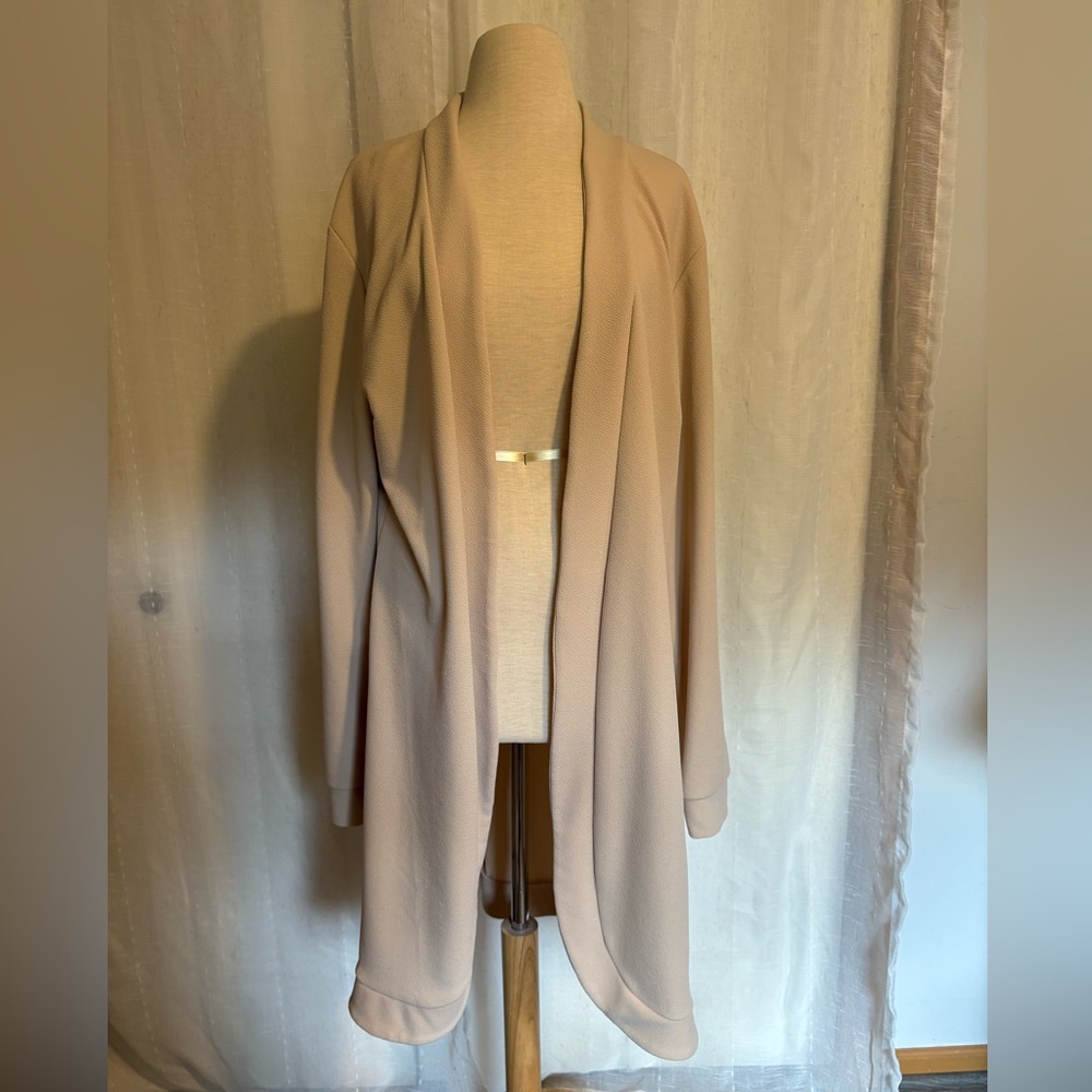 Doublju Women's Cream Open-Front Cardigan